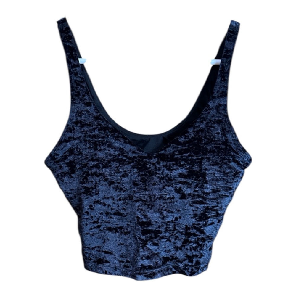 Lululemon Midnight Blue Crushed Velvet Align Bra Top Lumited Edition